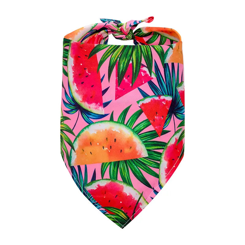 pet triangular scarf summer fruit series dog saliva towel large, medium and small pets bib hot wholesale