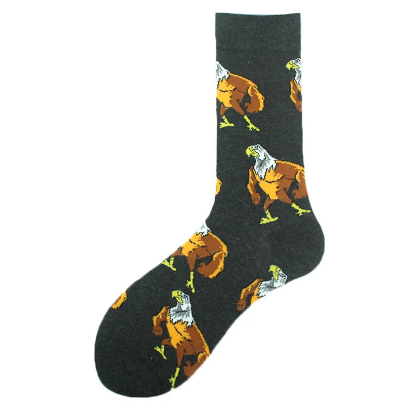men's casual geometric cotton crew socks a pair