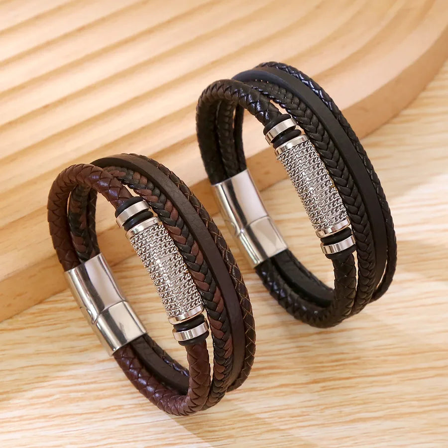 Casual Simple Style Commute Geometric Leather  Bracelets 1 Piece
