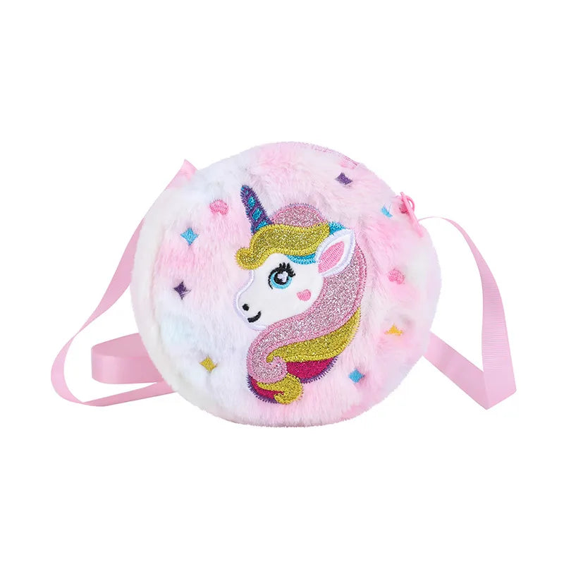 New Shoulder Bag Children's Cute Coin Purse Kindergarten Girls Crossbody Bag Winter Cartoon Plush Unique