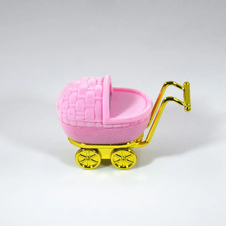 Huiyi Spot Velvet Baby Carriage Jewelry Box European Earrings Necklace Jewelry Box Proposal Ring Box