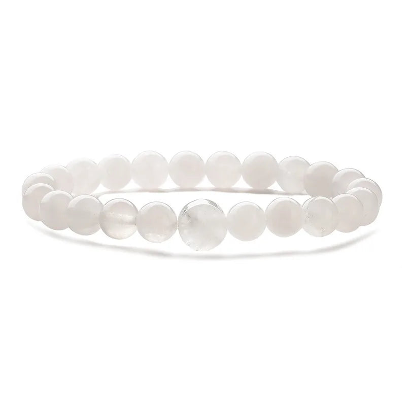 Retro Classic Style Geometric Natural White-Barked Pine Green Aventurine Tiger Eye Beaded Chain Bracelets In Bulk
