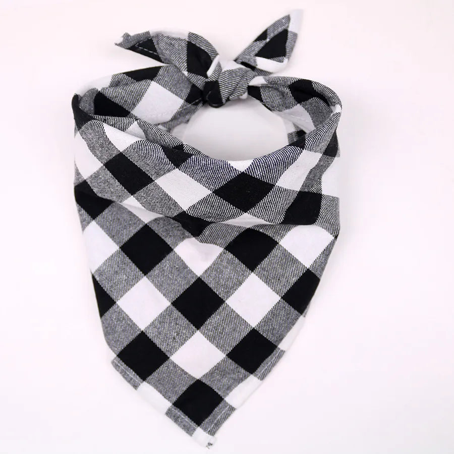 retro cotton christmas lattice pet saliva towel
