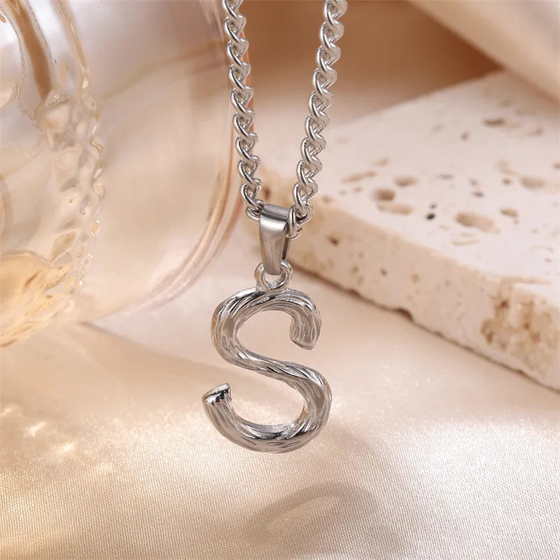 Wholesale Jewelry Sweet Simple Style Artistic Letter 201 Stainless Steel 304 Stainless Steel 18K Gold Plated Plating Pendant Necklace