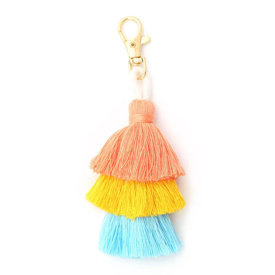 Vacation Simple Style Multicolor Alloy Cloth Keychain