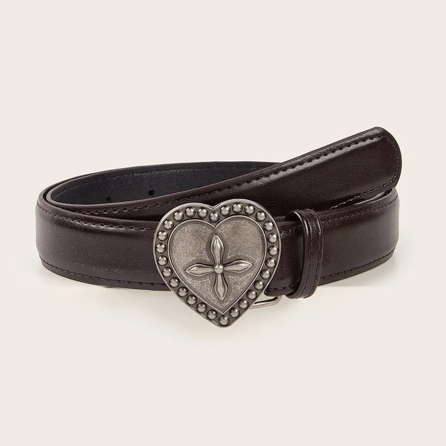 Direct  new metal love snap belt versatile simple retro women's belt decorative jeans with fashion