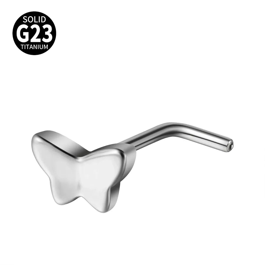 Casual Flower Butterfly Titanium Alloy Polishing Nose studs 1 Piece