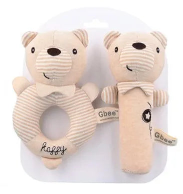 Gbee baby rattle plush toy early education animal round rattle doll baby soothing toy