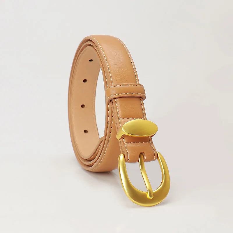 Basic Simple Style Solid Color Imitation Leather Alloy Women's Leather Belts