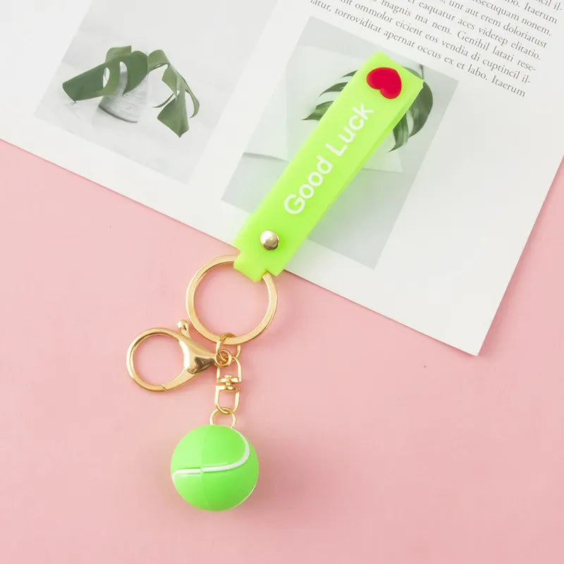 fashion letter football pvc unisex bag pendant keychain 1 piece
