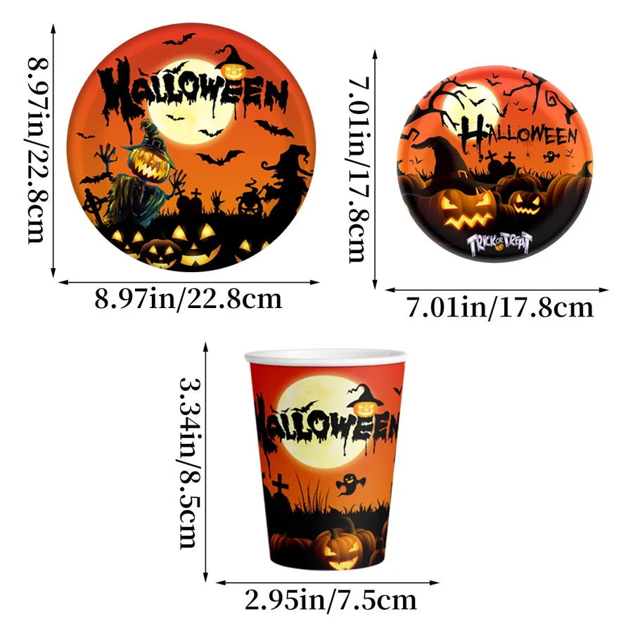 Halloween Cartoon Style Pumpkin Bat 1 Set