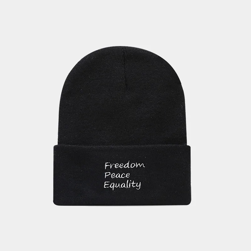 women's fashion letter rose embroidery crimping wool cap