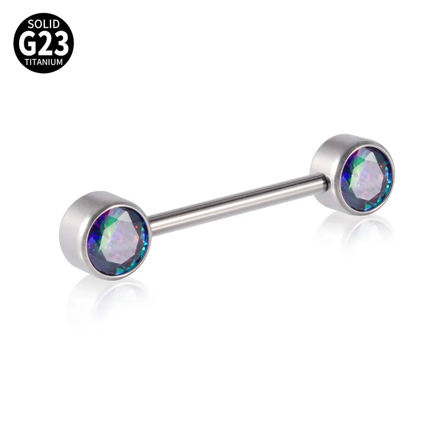 1 Piece Nipple Rings & Studs Casual Vacation Geometric G23 Titanium Inlay Opal Zircon