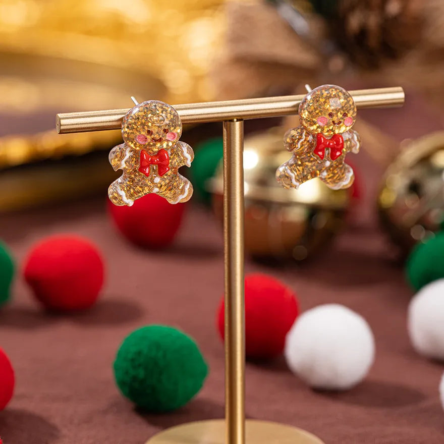 Christmas Theme Alloy Ear Cuff Drop Earrings  New Products Small Pendant Diy Accessories Christmas Hat