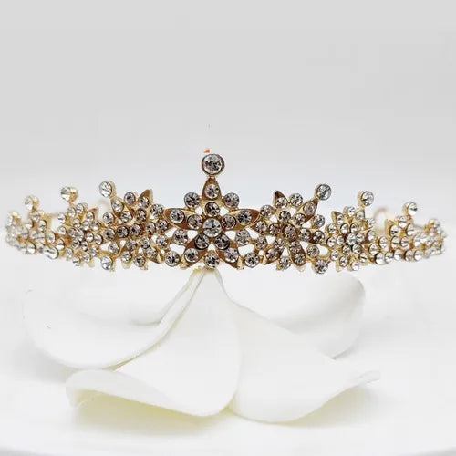 simple style flower imitation pearl alloy rhinestone hair band 1 piece
