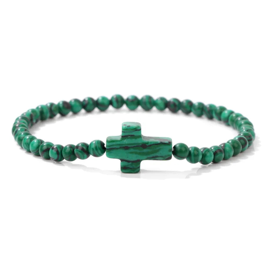Simple Style Cross natural stone Crystal Bracelets In Bulk