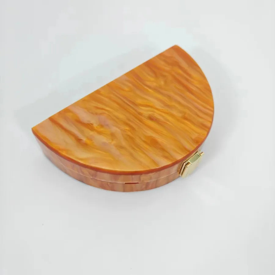 Acrylic Color Block Semicircle Evening Bags