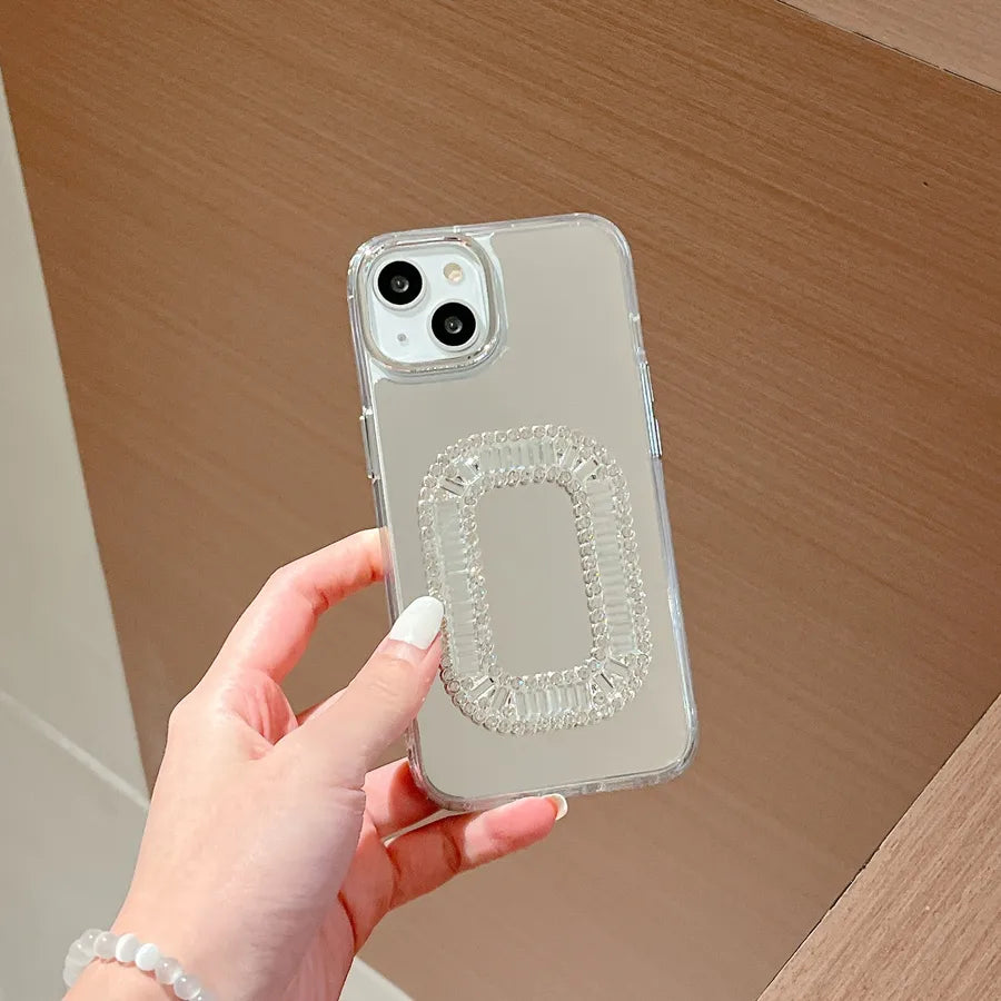 New Square Buckle Diamond Apple 15Promax Phone Case Suitable For iPhone 16 Full Cover Chain 13 11 Protective Cover