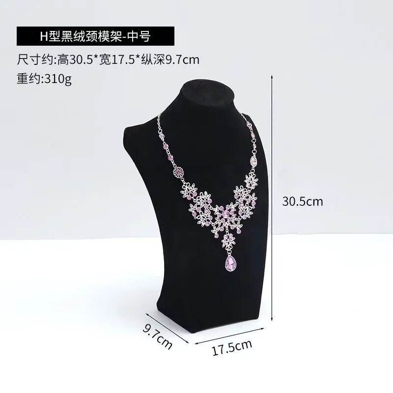 Modern Simplicity Jewelry Necklace Display Stand Counter Display Props Mannequin Pendant Holder Velvet Leather Material