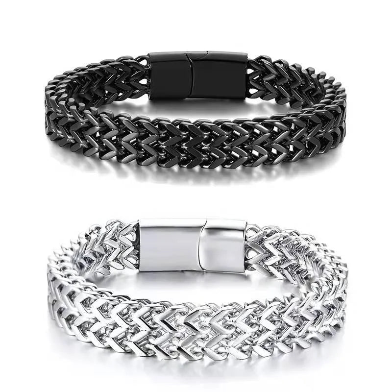 hip-hop geometric titanium steel plating bracelets