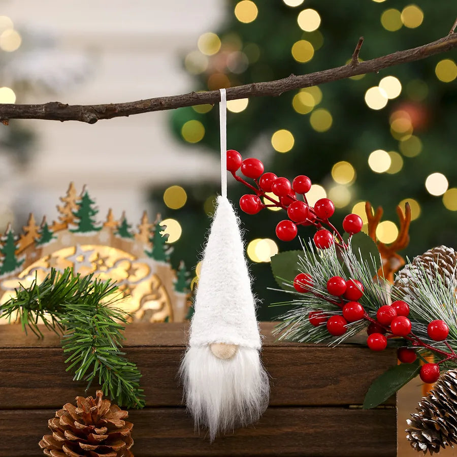 New Christmas Decorations Knitted Red Pendant Faceless Santa Claus Ornament For Christmas Tree American And Cartoon Style
