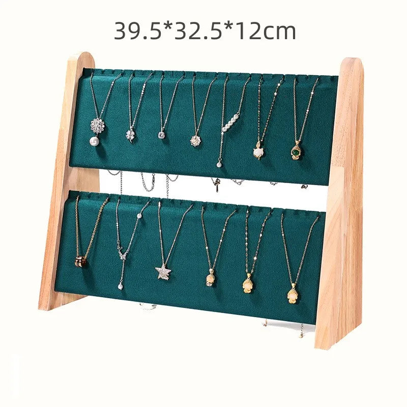 Simple Style Solid Color solid wood Patchwork Jewelry Display