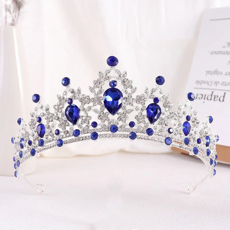 bridal water droplets alloy inlay rhinestones crown