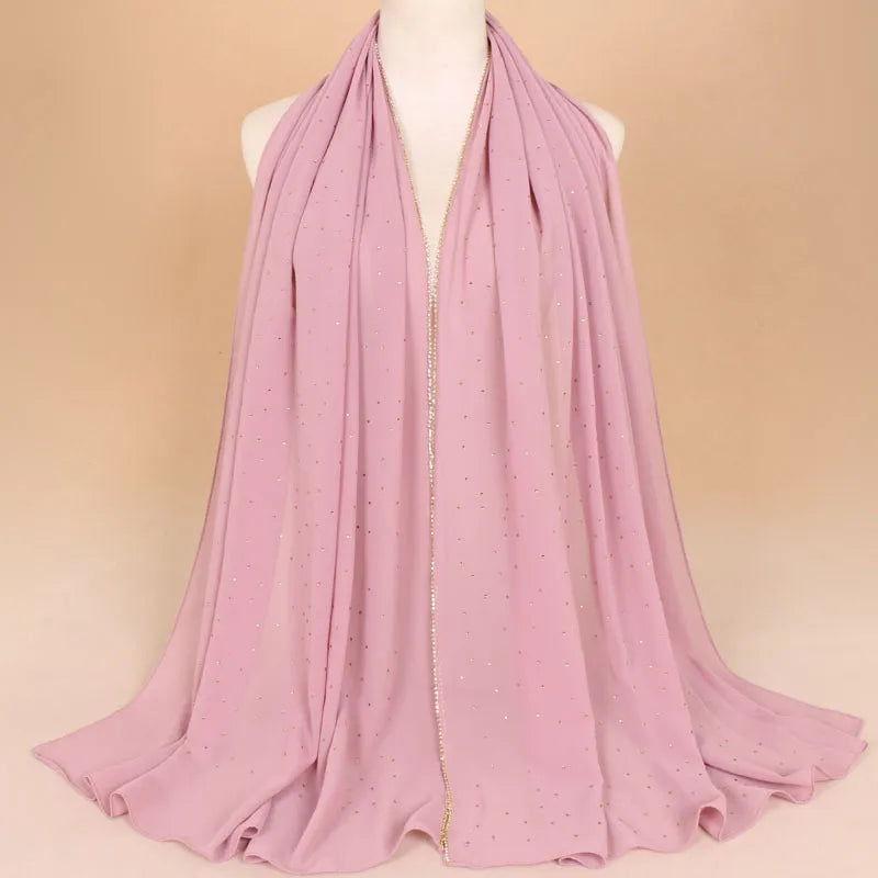 women's elegant solid color chiffon scarf