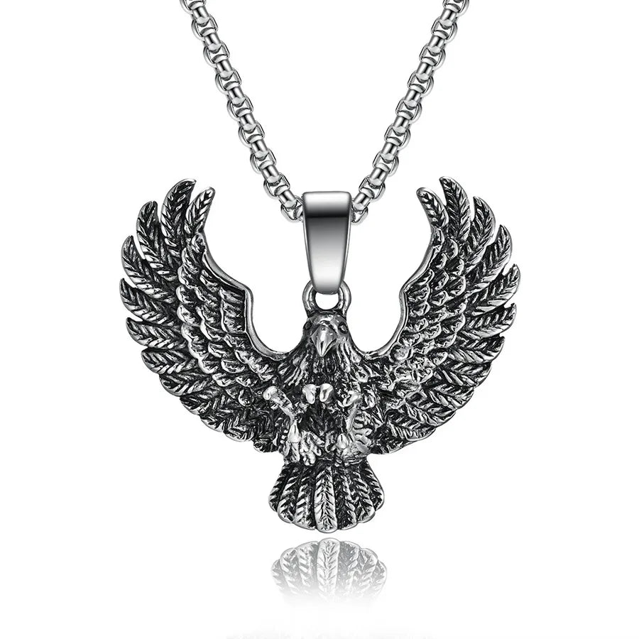 Retro Punk Cross Axe Alloy Titanium Steel Iron Plating Men's Pendant Necklace Men Pendant Necklaces