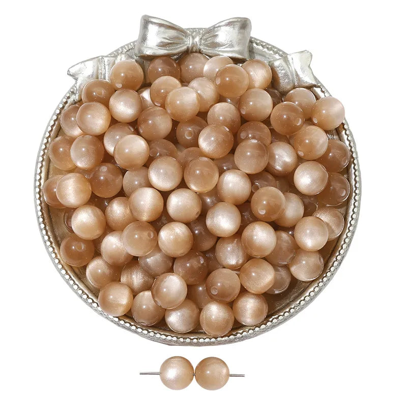 8/10/12 resin imitation cat eye beads handmade DIY jewelry accessories bracelet necklace beaded loose beads material