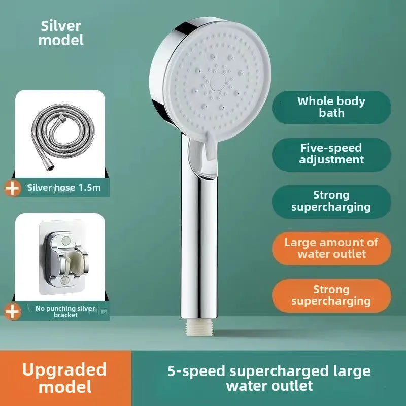 Pressurized Shower Head Shower Set Wholesale Black Samurai Home Bath Handheld Shower Head Bathroom Bracket