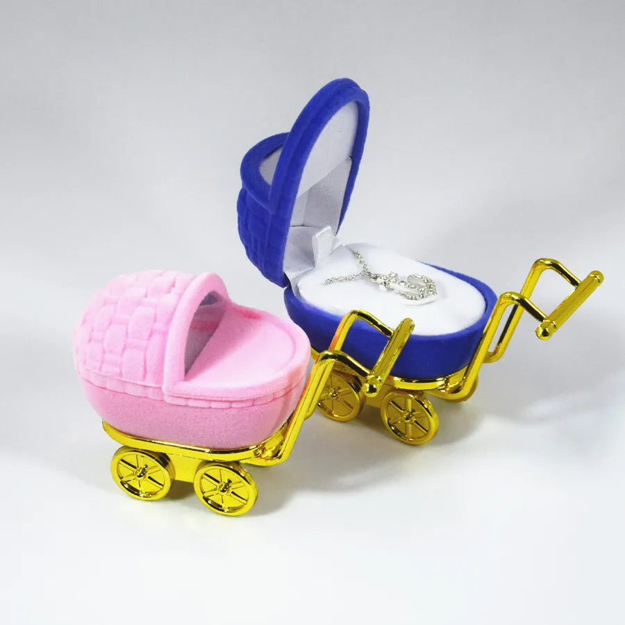 Huiyi Spot Velvet Baby Carriage Jewelry Box European Earrings Necklace Jewelry Box Proposal Ring Box