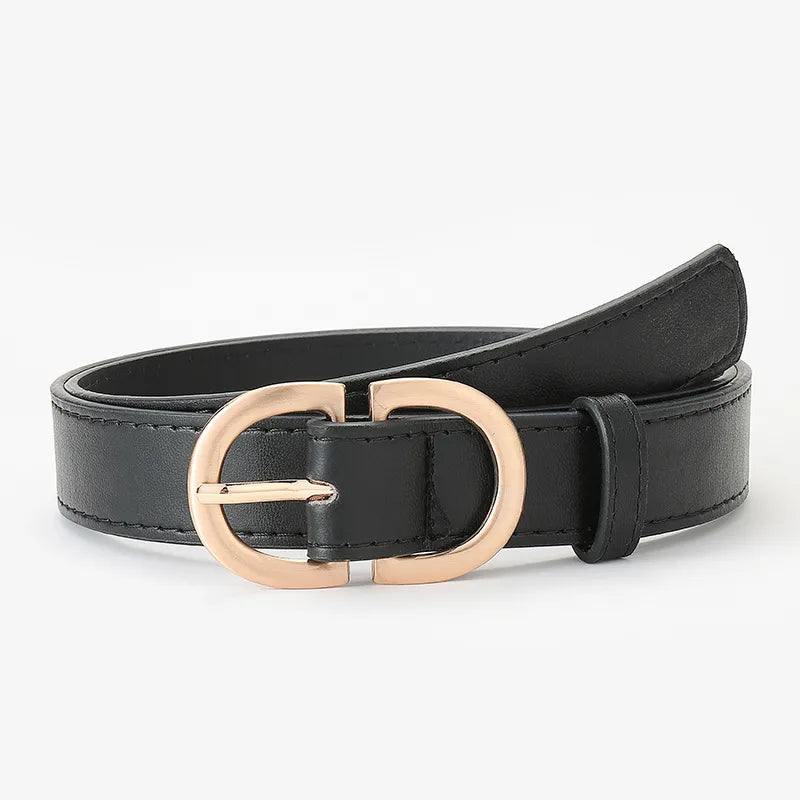 fashion solid color leopard pu leather alloy women's leather belts 1 piece
