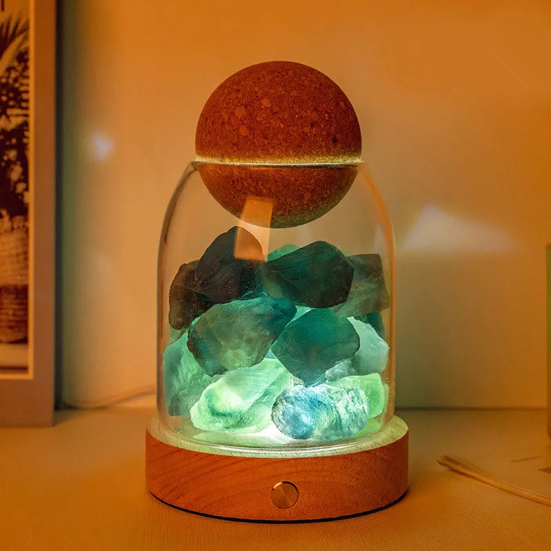 Chinoiserie Retro Geometric Crystal Ornaments Aromatherapy Small Night Lamp Lighting Accessories