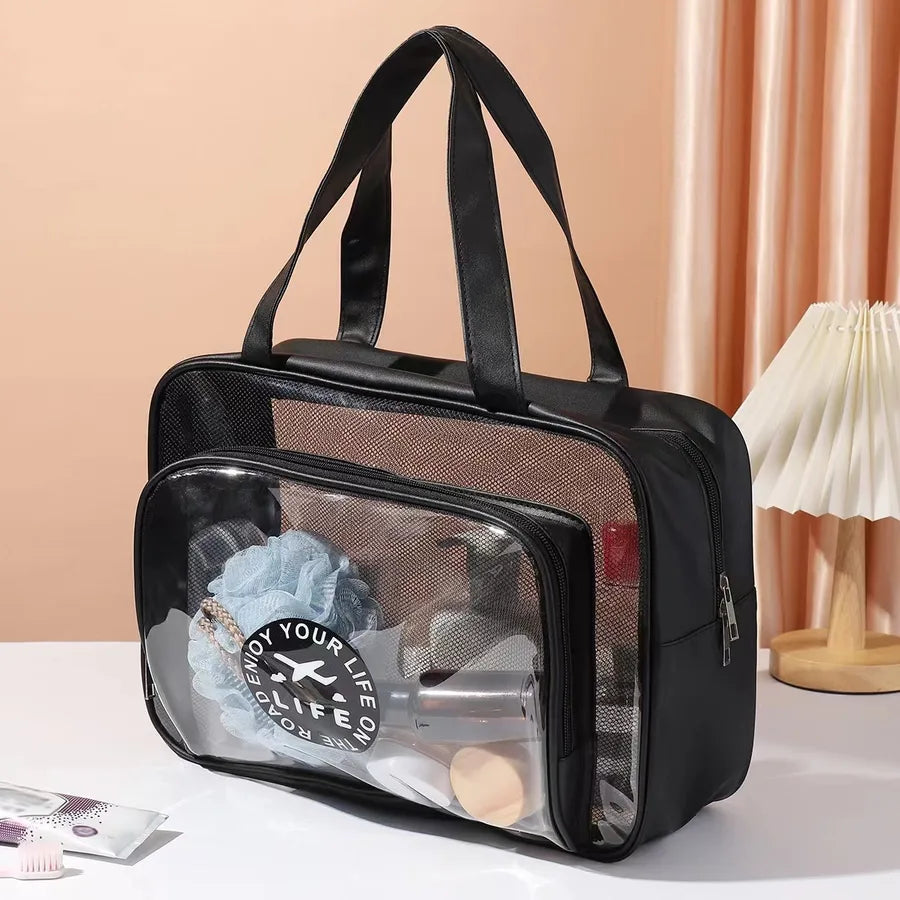 Dry Wet Separation Wash Bag Transparent PVC Portable Shoulder Swim Bag Fitness Bath Bag Waterproof Storage Bag Wholesale