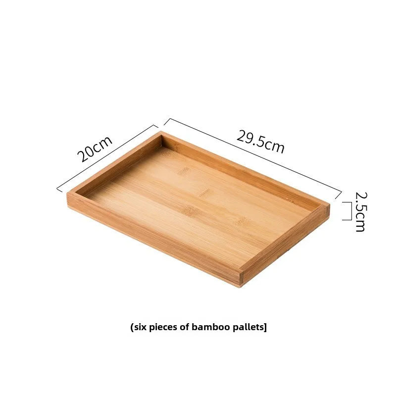 Nordic Ceramic Square Snack Bowl Platter Household Split Plate Snack Plate Hot Pot Sauce Plate Bamboo and Wooden Tray