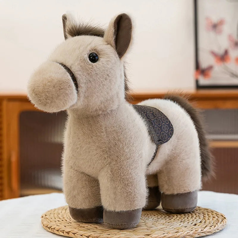 Soft Plush Toy Realistic Horse Doll Comforting Stuffed Animal Toy For Kids PP Cotton Material