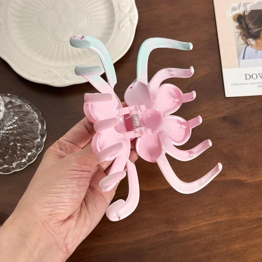 Dove Elegant Green Pink Gradient Shark Hair Clip Women's Luxury Sensation Headwear Perfect for Updos and Ponytails