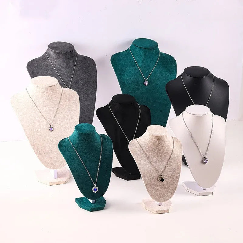 1 Piece PU velvet Classic Style Solid Color Jewelry Display Bust