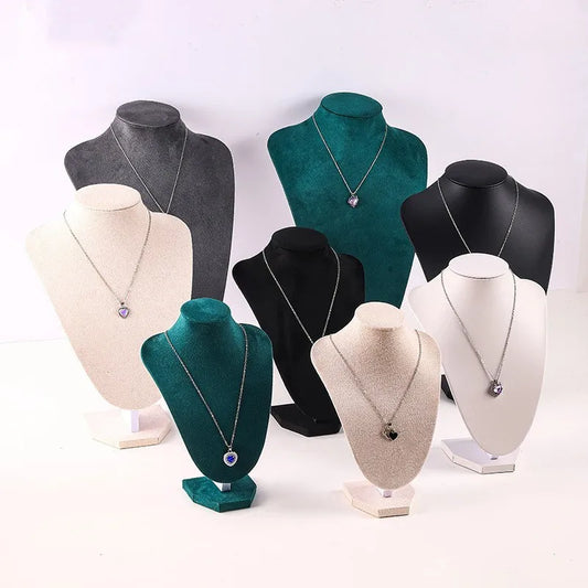 1 Piece PU velvet Classic Style Solid Color Jewelry Display Bust