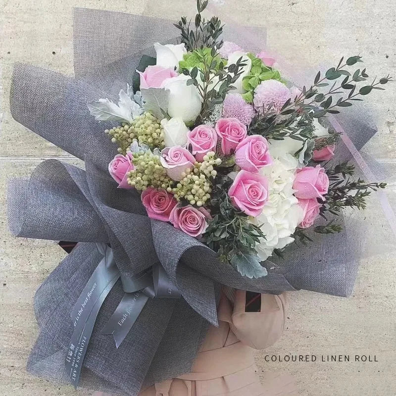 Simple Style Solid Color Cloth Daily Korean Floral Wrapping Paper Party Supplies Gift Wrapping Supplies 1 Piece