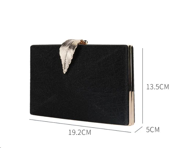 blue black gold pu leather solid color square evening bags