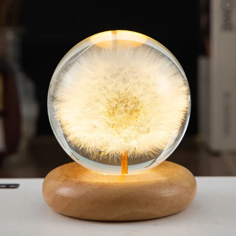 Pastoral Flower Wood Resin Night Lights Lighting Accessories