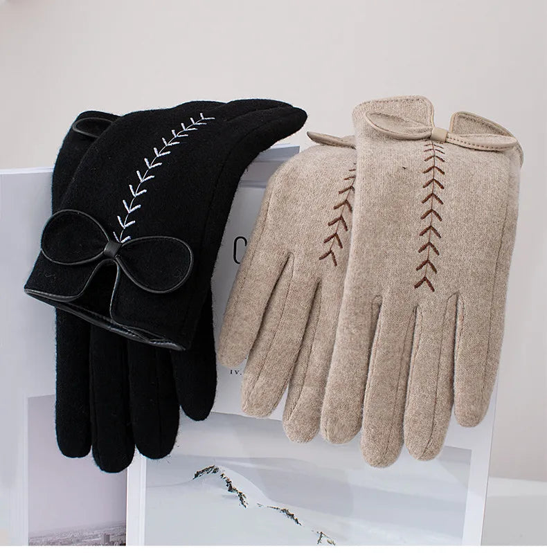 women's basic lady simple style solid color gloves 1 set