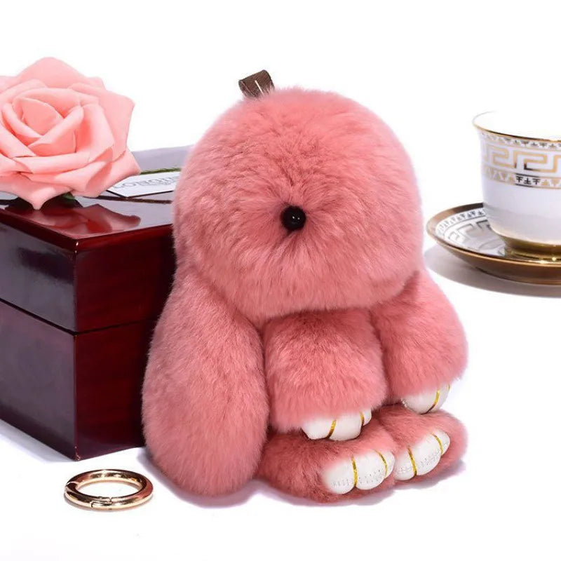 Simple Style Rabbit Artificial Wool Handmade Bag Pendant
