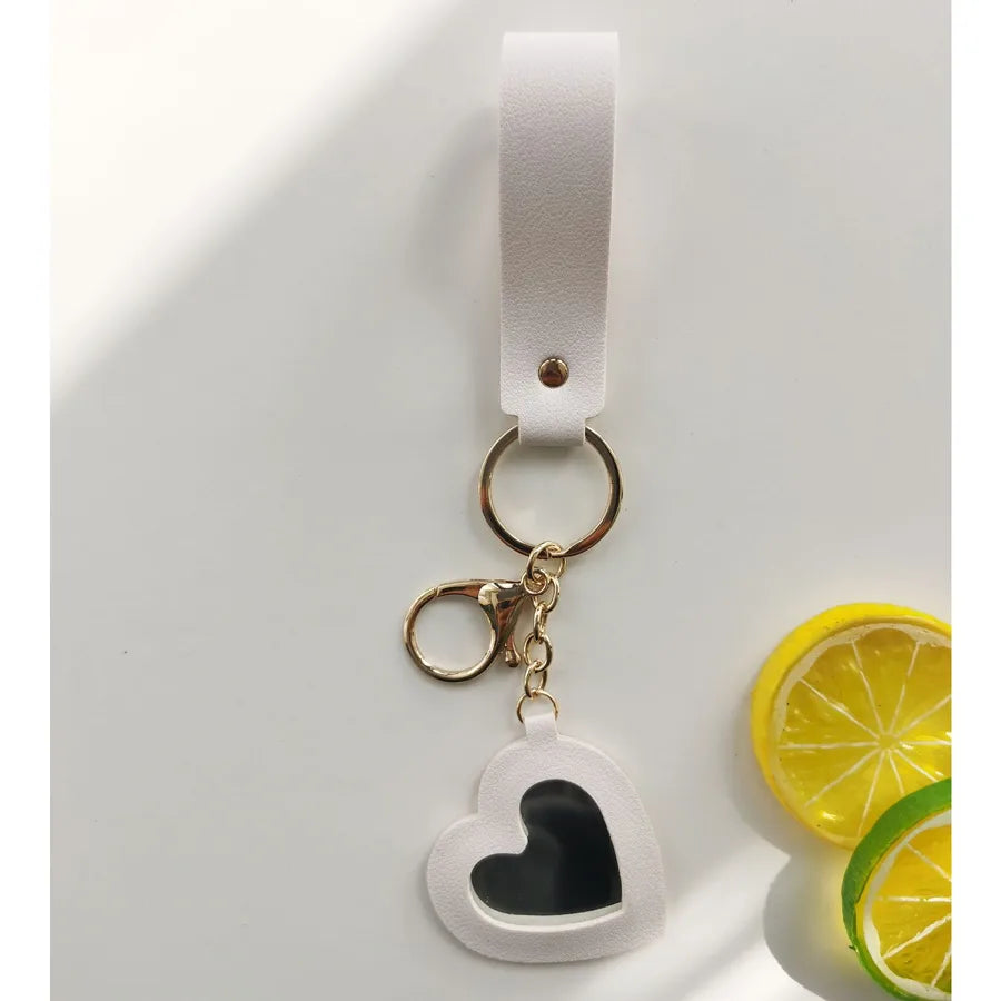 Simple Style Heart Shape Pu Leather Women's Keychain
