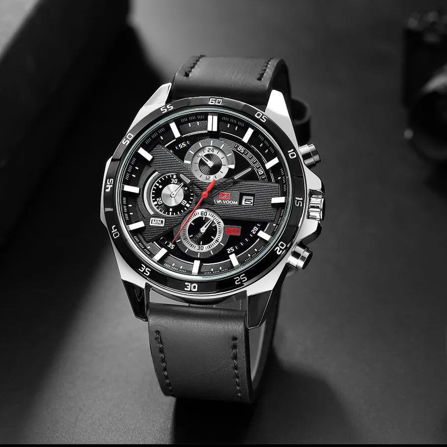 fashion geometric buckle quartz men's watches