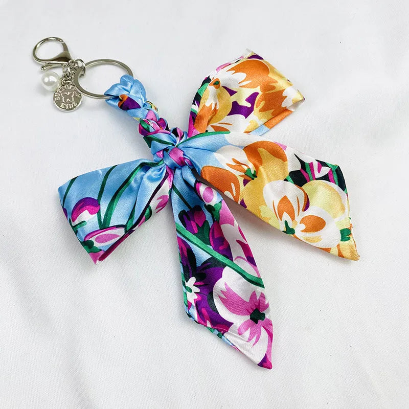 Sweet Simple Style Bow Knot Cloth Metal Unisex Bag Pendant Keychain