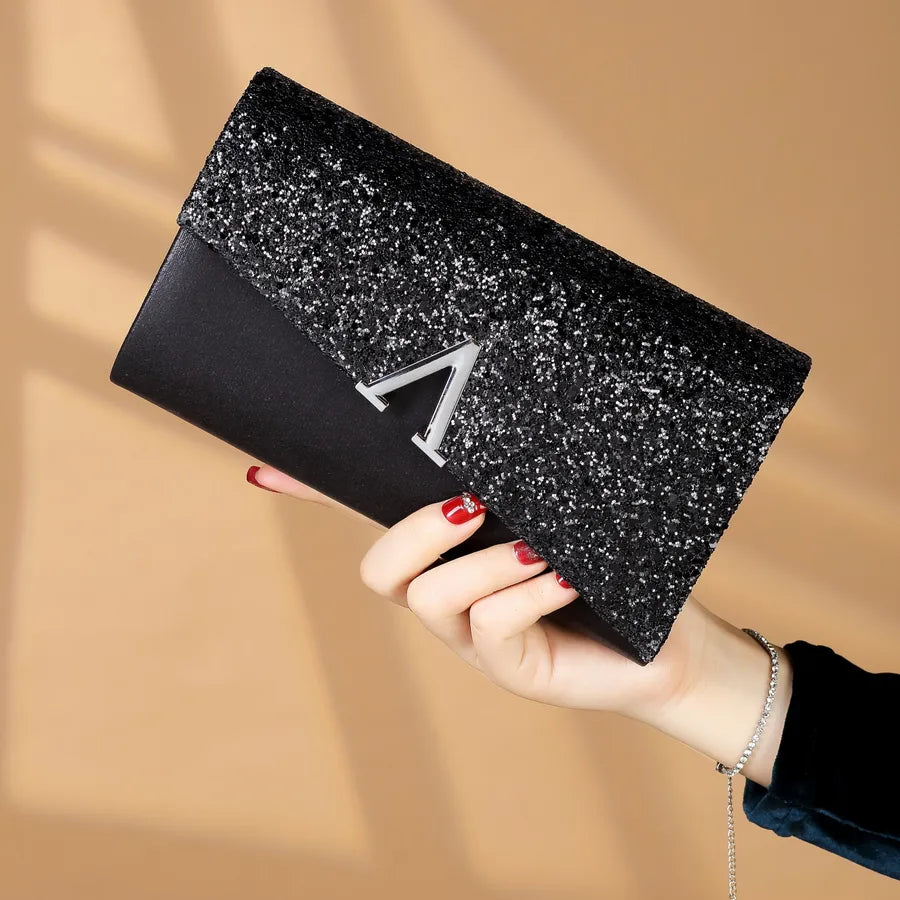 New in stock Sequins PU Clutch Bag Women  Fashion Evening Bag Prom Party Women's Bag