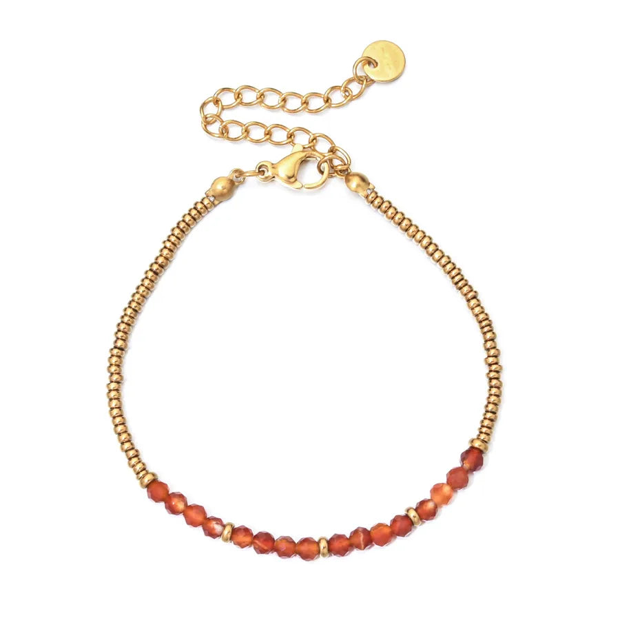 Vintage Style Geometric natural stone Beaded Chain Bracelets In Bulk
